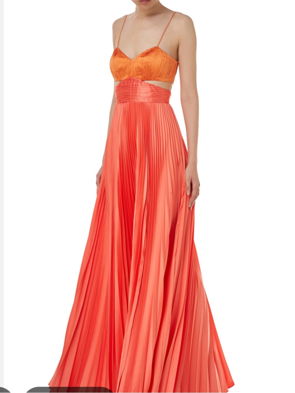 AMUR Orange Cutout Spaghetti-Strap Wedding Dress